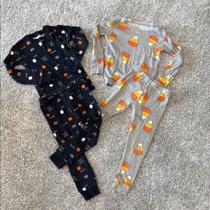 2 Halloween Cat & Jack Pajama Sets with Candy Corn and Ghosts